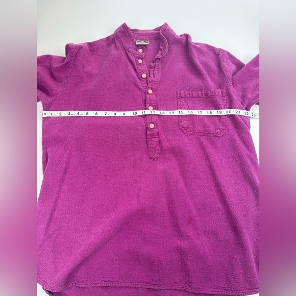 VTG California Drawstrings 100% Cotton Pullover Magenta Blouse Womens Medium - Picture 8 of 9